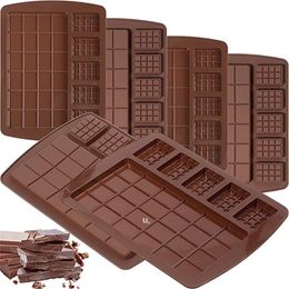 Silicone Mould Waffle Bakeware Chocolate Mould Fondant Patisserie Candy Bar Mould Cake Mode Decoration Kitchen Bakings Accessories RRB13692