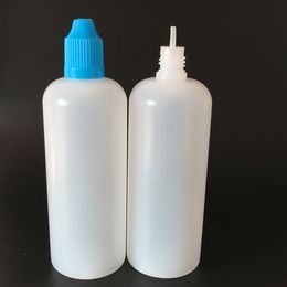 Thick Plastic Dropper Bottles 120ml PE E Liquid Essential Oil Empty Container with Colorful Childproof Cap and Thin Tip