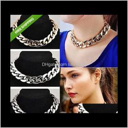 & Pendants Thick Cpp Chokers Necklaces Big Chain Gold Sier Black Women Fashion Jewelry Gifts For Her Drop Delivery 2021 Al8Oa