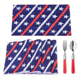 4Pcs Independence Day Party Placemats American Flag Stars Washable Non-Slip Table Place Mats Kitchen Dining Tables Decor