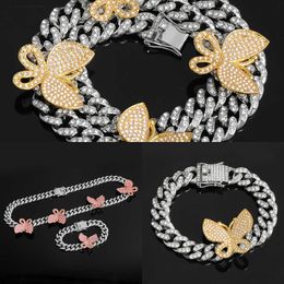 Hip Hop - Cuban Men's Chain, 13mm Ice Diamond, Butterfly Necklace, Jewellery Q0809