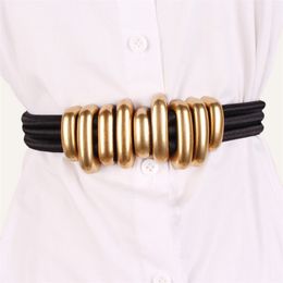 Personality Women Metal Ring Buckle Belt Decoration Elastic Waist Seal Accessories Sweater Dress Belts