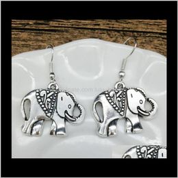 Stud Jewellery Drop Delivery 2021 Elephant Ancient Tibetan Sier Earrings Ear Hook Dangle Bp48Y