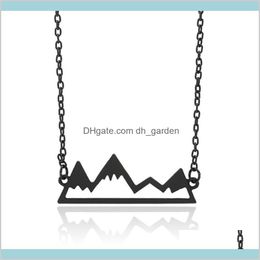 Necklace Minimalist Top Snowy Hiking Outdoor Travel Jewelry Mountains Climbing Gifts Goldsilver Chains 1Xrei Necklaces 2Kv5S