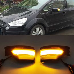 1Pair Car LED Dynamic Turn Signal Side Wing Mirror Indicator Light Lamp For Ford S-Max 2007-2014 Kuga C394 2008-2012 C-MAX
