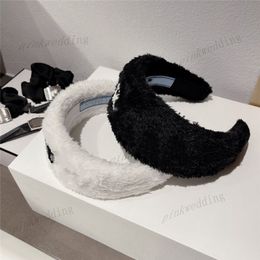 Winter Plush Headbands Letter Pattern Headwear Versatile Velvet Hair Hoop Simple Super Soft Hairs Band