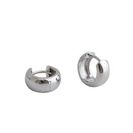 100% 925 Sterling Silver Hoop Earring Minimalist Bohemian Round Ear Buckle Punk Unisex Circle Earring Jewellery Accessories for Women