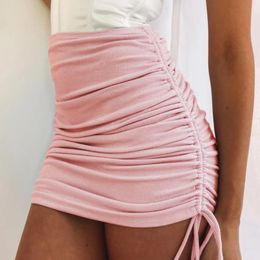 Skirts AIUJXK Summer Skirt Womens Arrival 2021 Spring Autumn Ribbed Knitted Bandage Woman Sexy Elastic High Waist Jupe