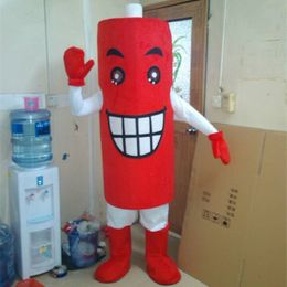Performance Red Battery Mascot Costumes Halloween Fancy Party Dress Cartoon Character Carnival Xmas Easter Advertising Birthday Party Costume Outfit