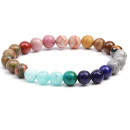 8mm Natural Stone Handmade Strands Beaded Bracelets For Women Men Charm Yoga Party Club Lucky Jewelry
