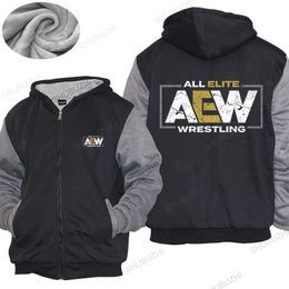 Hoodies de algodão masculino marca de inverno todos elite wrestling aew masculino tamanho maior homme shubuzhi grosso com capuz