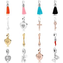 NEW 2021 100% 925 Sterling Silver Love Key Pendant Fit DIY Original Bracelet Fshion Jewelry Gift