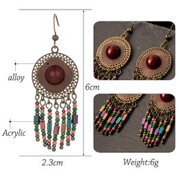 3Pair/Lot Vintage Ethnic Antique Tassel Dangle Drop Earrings Hanging for Women Female Fashion Anniversary Jewellery Ornaments Accessories
