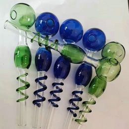 Coloured multi spiral glass pipe Wholesale bongs Oil Burner Water Pipes dab Rigs Smoking
