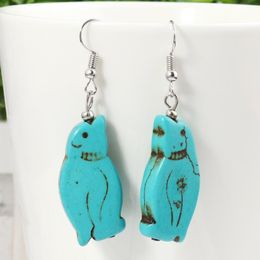 Dangle & Chandelier Vintage Turquoise Bird Drop Earrings For Women Elegant Stone Animal Mujer Jewellery Oorbellen Pendientes Gifts