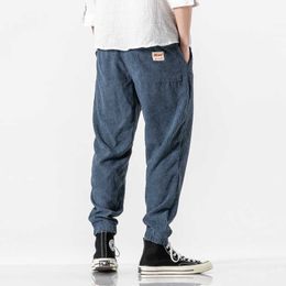 2021 Spring Autumn Corduroy Harem Pants Men Joggers Men's Pants Korean Streetwear Men's Casual Pants Hip Hop Tracksuit M-5XL Y0927