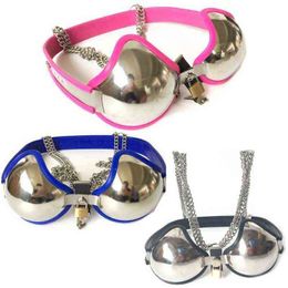 NXY Chastity Device New Stainless Steel Female Belts Lock Metal Brassiere Arc Bra Underwear Controlled Toys for Women G7 5 621221