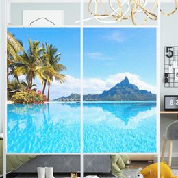 Window Stickers Film Privacy Seascape Glass Sticker UV Blocking Heat Control Coverings Tint For Homedecor