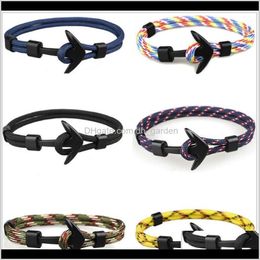 Charm Bracelets Jewellery Design Handmade Mens And Womens Paracord Anchor Mti Colours Woven Bracelet For Wholesale Ps1509 Drop Delivery 2021 Th