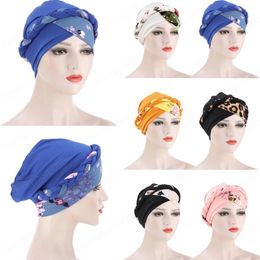 Indian Leopard Muslim Women Hijab Hat Cancer Chemo Cap Braid Turban Headscarf Islamic Head Wrap Beanie Bonnet Hair Loss Cover