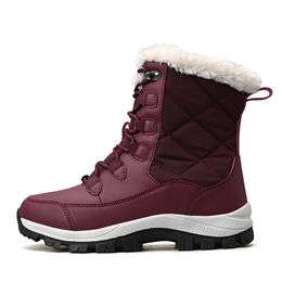 Brand High Boots No Women Women Black White Wine Red Classic #20 Caving Short Womens Snow Winter Boot Dimensioni 53 s