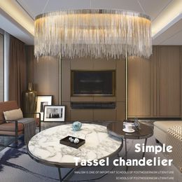 Deyidn Modern Luxury Pendant Lamp Tassel Aluminium Chain Chandelier Living Dining Room Bedroom Nordic LED Decorative Hang Lamps