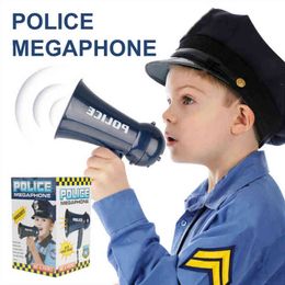 Kids Toy Simulation Policeman Role Play Police Megaphone Speaker with Siren Sound Megaphone Role Play Game Accessory Tools G1224