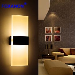 Wall Lamps Foxanon LED Sconce Lights Acrylic Lamp Lamparas De Pared For Bedroom Stair Corridor Home Decorative Modern Indoor Lighting