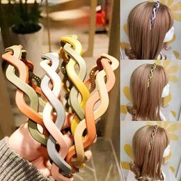 Non-slip Retro Hair Hoop Headbands Twist Hairband For Women Plastic Jewelry 2021 Accessories Girls Hair Handmade Making Bez R6E0