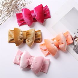 Girls Big Bows Velvet Headband,kids Girls Large Bows Wide Headbands Baby Girls Props Hair Accessories 1681 B3