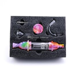 hookahs Nector Collector Hot Silicon Dab Straw Lighthouse Shape Pipe Acrylic Smoking Bong with Glass Attachment Bowl Colourful Philtre and 10mm Titanium Nail hookahs