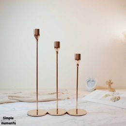 Simple moments Modern Style Gold Metal Candle Holders Wedding Decoration Bar Party Home Decor Candlestick SH190924