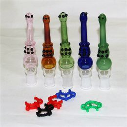 5.7 Inch Glass Nectar Hookahs with 14mm Metal Nails Quartz Tips Keck Clip Reclaimer Nectar Oil Burner Pipes