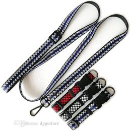 Nylon Dog Collars Leashes Set Designer Dog Leash Black and White Cheque Pattern Pet Collar for Small Medium Big Dogs French Bulldog Poodle Corgi Pug B54