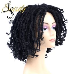 6 Inch Synthetic Dreadlocks Hair Wig Medium Part for African Women Black Brown Bug Ombre Crochet Soul Locs Braids Wigs LS36