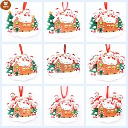 Christmas Decoration Tree House Ornament Birthdays Party Gift Product Personalised Family Of 2-10 Head Ornaments Pandemic DIY Resin Accessories ew