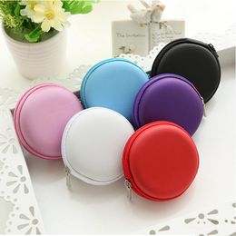 Mini Zipper Hard Headphone Case PU Leather Earphone Bag Protective Usb Cable Organiser Portable Earbuds Pouch Box