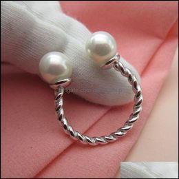 Other Fashion Accessories S925 Sterling Sier Ring Opening Female Korean Student Frh Simple Versatile Pearl Jewellery Accsori Drop Delivery 202