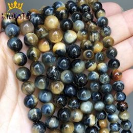 AAA Natural Yellow Tiger Eye Stone Round Loose Spacer Beads For Jewellery Making DIY Bracelets Necklace Charm 15'' 6/8/10mm