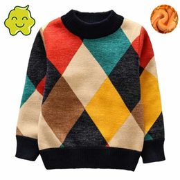 Boys Sweaters Baby Stripe Plaid Pullover Knit Kids Clothes Autumn Winter Tops Children Boy Clothing O-Neck 211201
