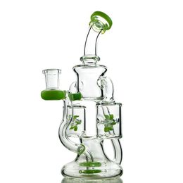 Double Recycler Water Pipes Propeller Percolater Hookahs Oil Dab Rigs 5" Interface Height 14mm Female Joint With Bowl Glass Bongs