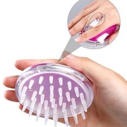 Round the silicone head massager to wash brush massage scalp itching bath germinal plastic head meridian comb DH8475