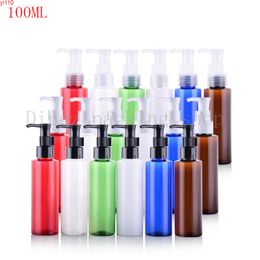 100ml empty personal care PET Oil pump bottles for cosmetics , 3.5oz lotion plastic Special cleansing oil bottlesgoods