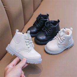 Kids Snow Boots Little Girl Shoes Non-slip Boys Sneakers Winter Plush Warm Solid Colour Boys Ankle Boots Cotton Shoes STP061 211108