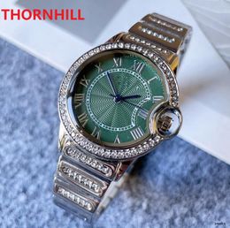 Luxury Women Full Diamonds fashion watches Time Table 35mm Relojes De Marca Mujer silver Lady Dress Wristwatch Quartz Clock