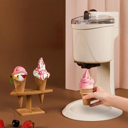 220V Household Soft Serve Ice Cream Tools Machine Automatic Icecream Sundae Maker DIY Fruit Dessert Milkshake Smoothie