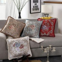 American Style Jacquard Cushion Cover Retro Classic Embroidery Flower Throw Pillows Case Home Decor Sofa Chair Car Pillowcase Cushion/Decora
