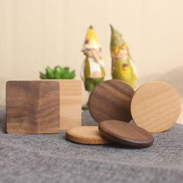 Mats & Pads Creative Wooden Japanese Tea Ceremony Cup Holder Beech Heat Pad Walnut Non-slip Insulation Coffee Drinks Mug Placemats