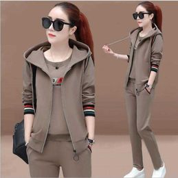 Autumn Women's tracksuit women coat+pants+hoodie 3 piece set sport suit for fitness Woman tracksuit Sportswear chandal mujer Y0625