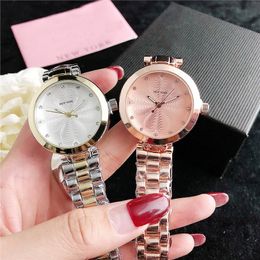 Brand Watches Women Girl Crystal Heart-shaped Style Metal Steel Band Quartz Wrist Watch KS 01